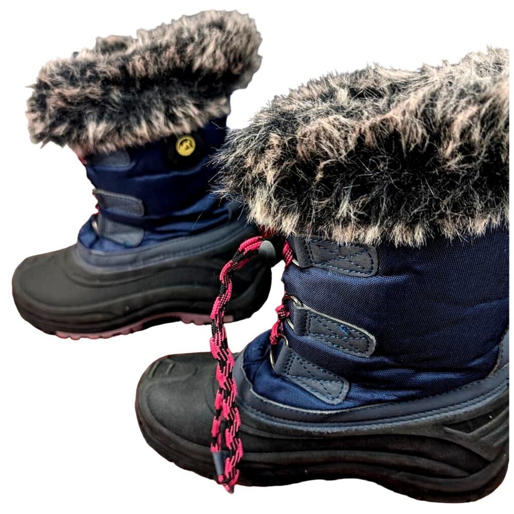 Tamarack Youth Girls Snow Winter Boots Fur Lined Lace Up Water Resistant Size 4 - Picture 3 of 9